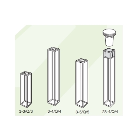 Type 3-. Fluorimeter. Micro, supplied without lid  Type 23-4. Fluorimeter. Micro with stopper