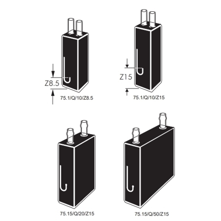 Type 75.1, 75.15 Flow cells. Ultra-micro, round aperture